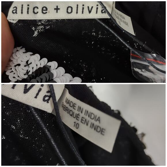 ALICE + OLIVIA Jae Multicolored Sequin Dress Size 10 FLAWED - Picture 5 of 15